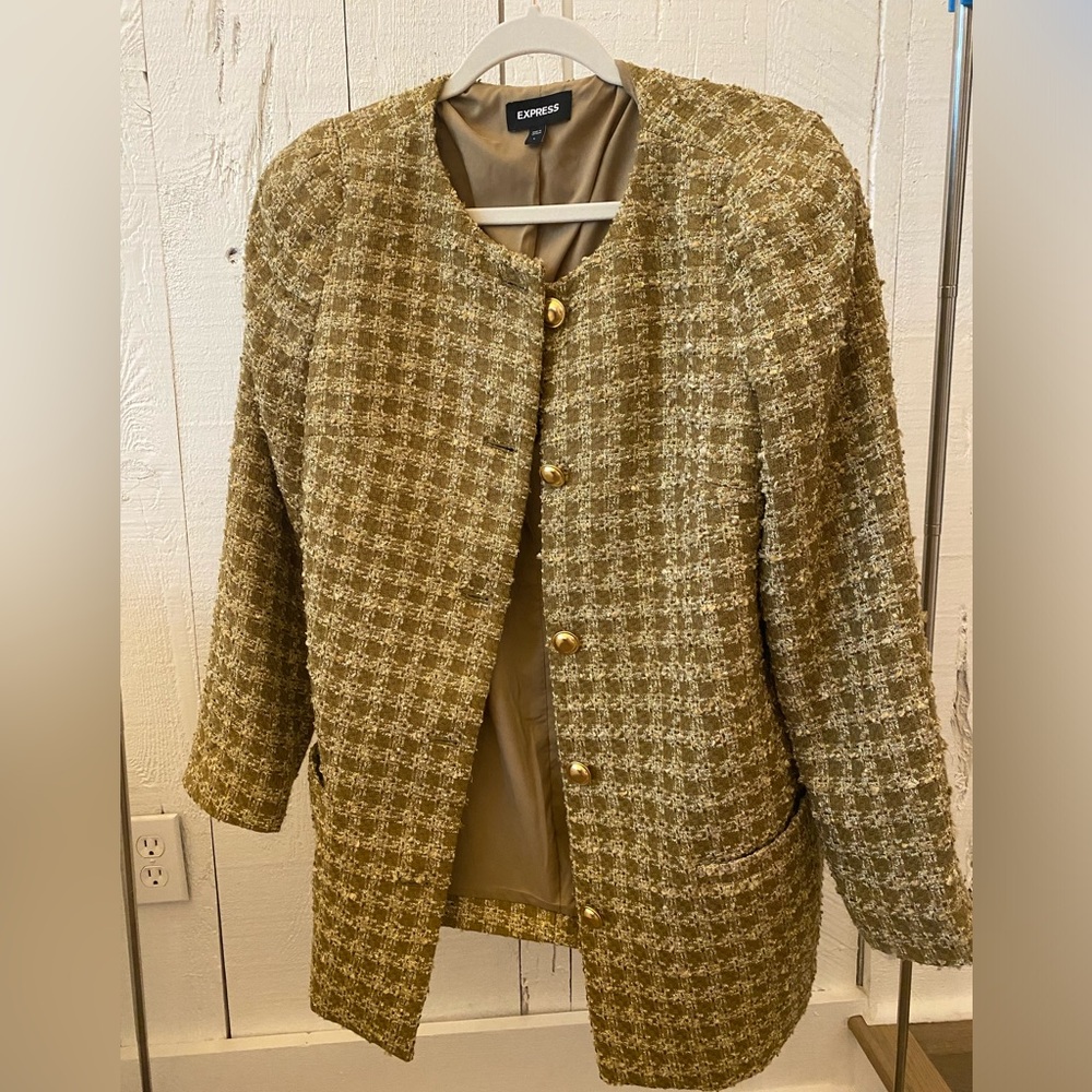Size Large Express Gold Tweed Blazer